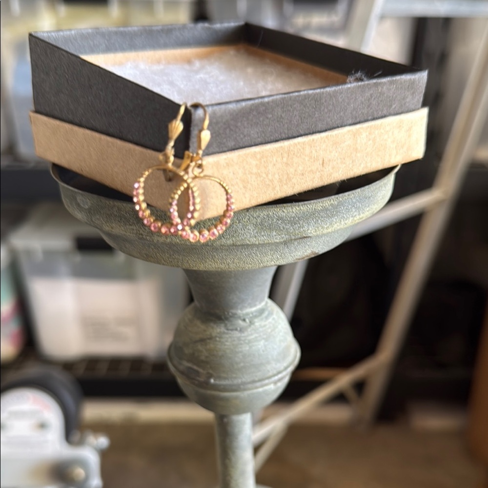 La Vie En Rose Gold and Pink Textured Hoop Earrings